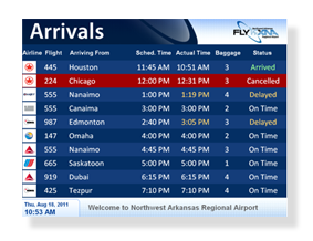 fids flight information display system airport arrivals tsi terminal dcs aero international management